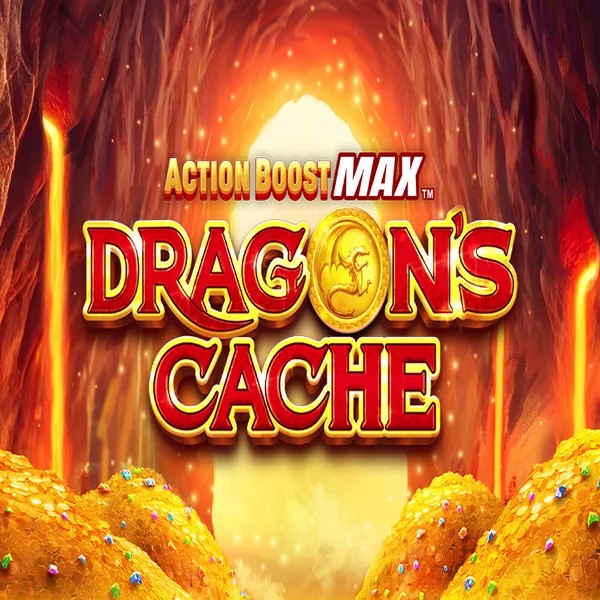 Action Boost Max Dragon's Cache slot icon by SpinPlay Games, available at Cazeus Casino