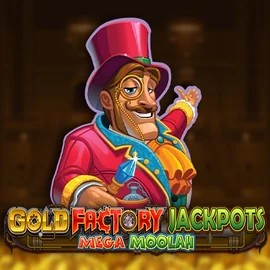 Gold Factory Jackpots Mega Moolah game by Aurum Signature Studios – logo hosted on Cazeus Casino
